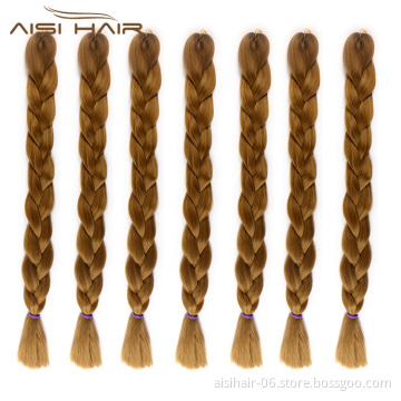 Aisi Hair Jumbo Braiding Hair Extension YAKI Straight Expression Braid Hair Heat Resistant Fiber Hairpieces